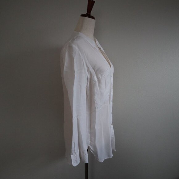 Natalie Busby White Button Down Blouse Size XS - Picture 5 of 7